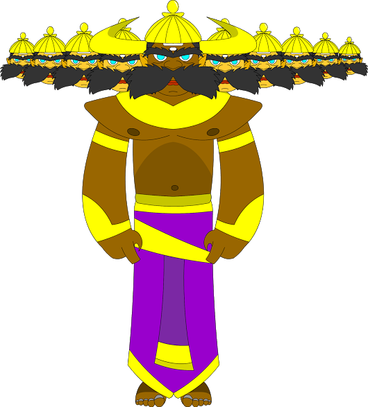 2d Character Designing - Ravana (530x587), Png Download