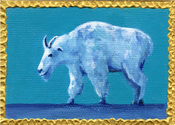 Teal Mountain Goat - Working Animal (600x600), Png Download