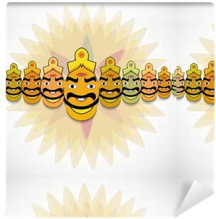 Dussehra For Ravan Indian Festival With His Ten Heads - Vector Graphics (400x400), Png Download