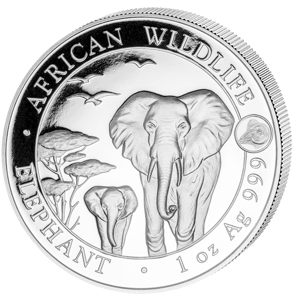 2015 1 Oz Silver Coin - Somali Elephant Silver Coin (600x600), Png Download