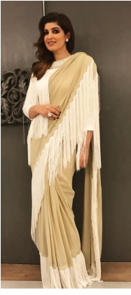 Twinkle Khanna Style Saree - Twinkle Khanna In Saree (420x420), Png Download