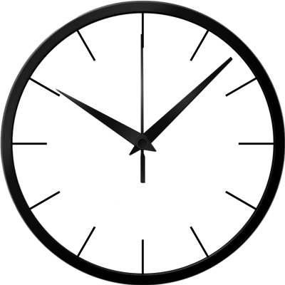 Use Photo Or Logo Or Text Custom Wall Clock Silent - Analog Clock 9 O Clock (400x400), Png Download