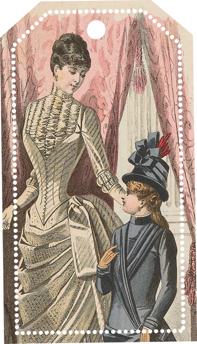 Cute Cutouts And Tags From The Above Fashion Plates, - Fashion (400x696), Png Download