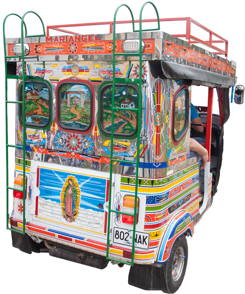 One Of The Beautifully Decorated Tuk Tuks That Run - Guatapé (504x596), Png Download