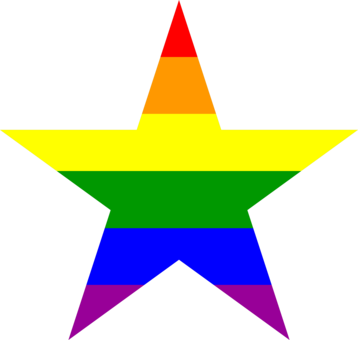 Star Drawing Rainbow Green Download - Rainbow Star Clipart (358x340), Png Download
