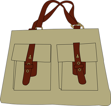 Handbag Purse Pocketbook Pouch Off White B - Bag Clip Art (356x340), Png Download