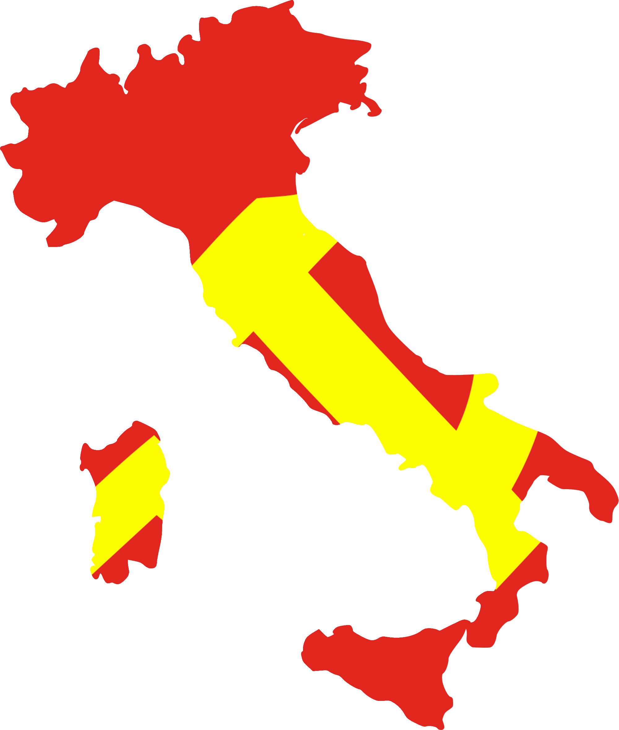 Flag Map Of Italy - Map Of Italy Alluvial Plain (2000x2358), Png Download