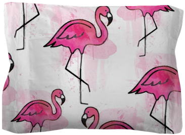 Pink Flamingo Watercolor Pattern Pillow Sham • Pixers® - Watercolor Painting (400x400), Png Download