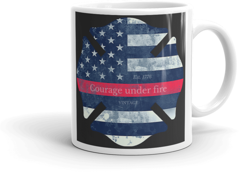 Maltese Cross Firefighter Symbol Printed On White Coffee - Coffee Cup (900x900), Png Download