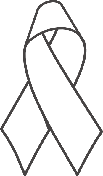 How To Set Use Breast Cancer Ribbon B&w Svg Vector (348x594), Png Download