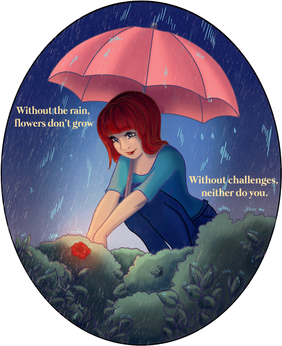 Raindrops And Roses - Umbrella (1000x1253), Png Download