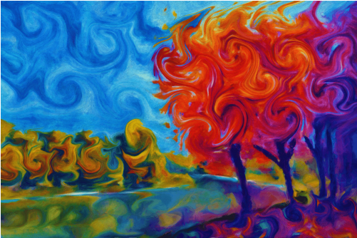 Whorl World - Landscape Abstract (500x500), Png Download