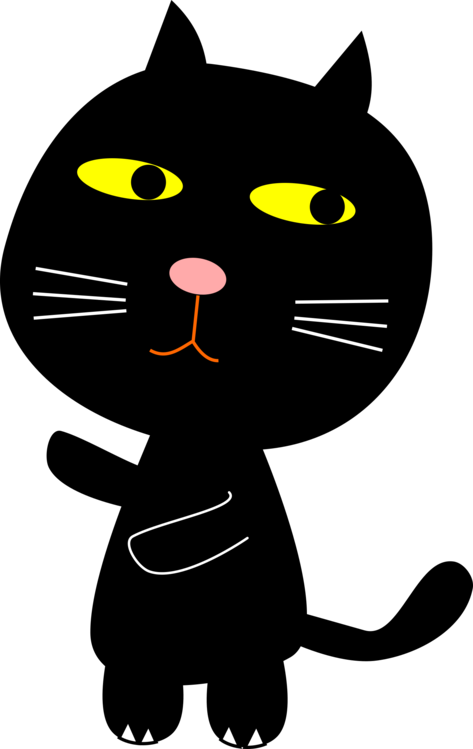 Black Cat Whiskers Domestic Short-haired Cat Persian - Cat (473x749), Png Download