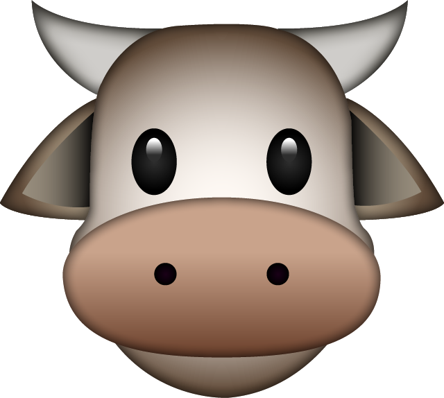 Cow Emoji (640x574), Png Download
