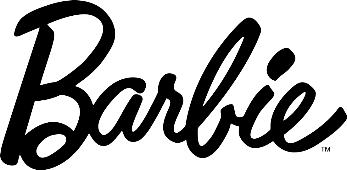 Barbie Logo White Png (1109x600), Png Download