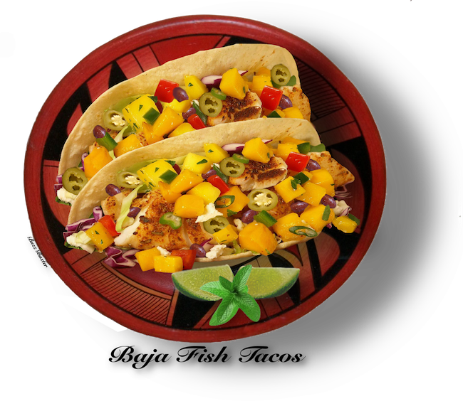 The Craze Of The Mexican Riviera Presents Itself To - Fish Tacos With Mango Salsa (650x564), Png Download