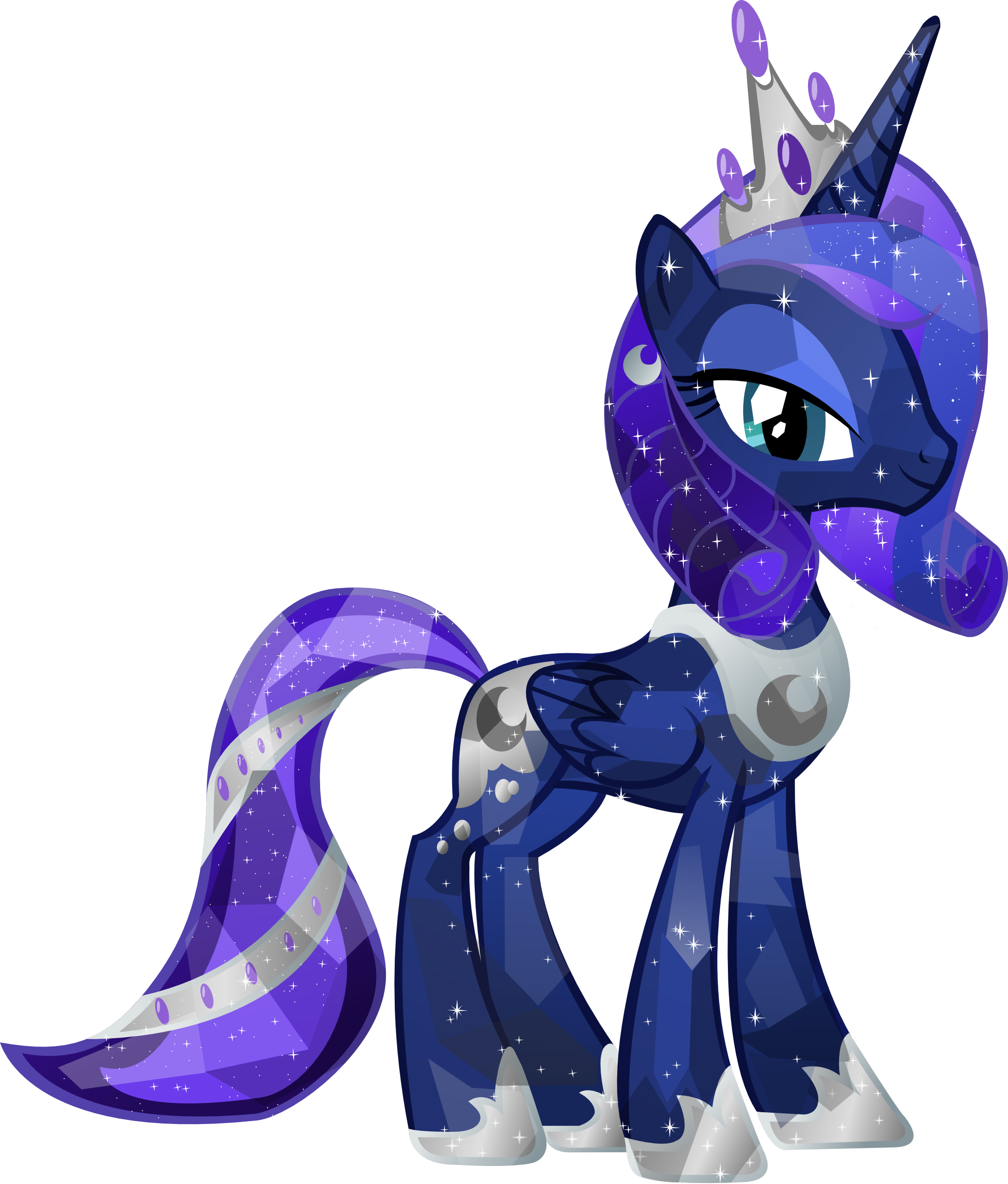 One Pretty Princess My Picture Black And White Stock - My Little Pony Princess Luna Crystal (2066x2427), Png Download