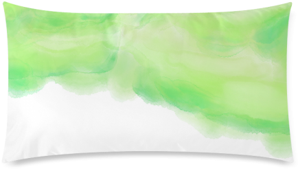 Bright Green Watercolor Abstract Art Rectangle Pillow - Display Device (500x500), Png Download