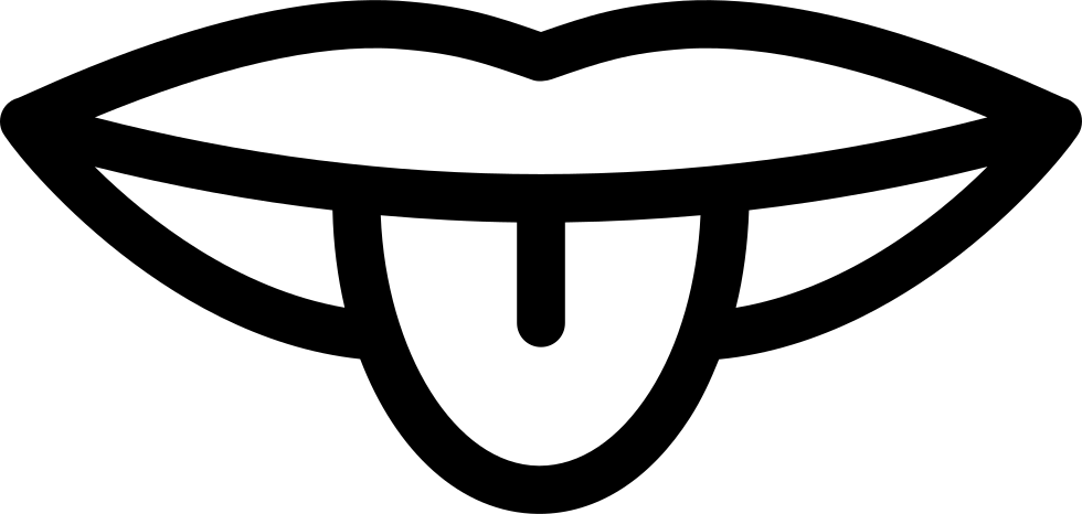 Mouth Outline Showing Off Tongue Comments - Tongue Mouth Icon Png (980x466), Png Download