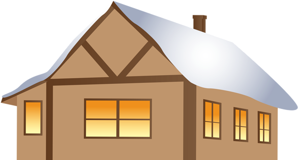 Winter Brown House Png Clipart Image - House Clipart Png (600x328), Png Download