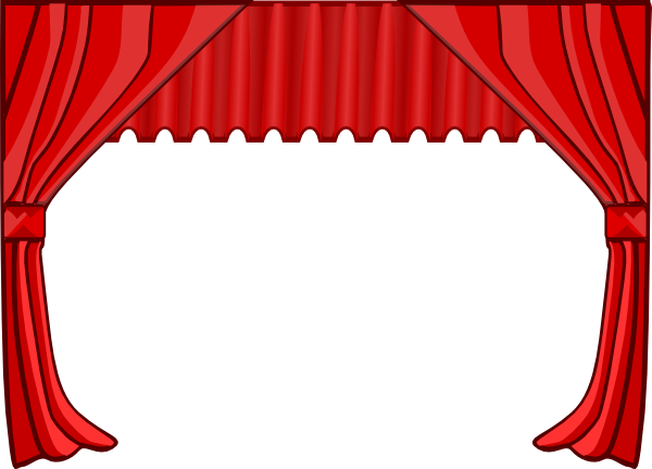 Curtain Stage Theater Movies Cinema Red Cu - Theater Curtains Clip Art (473x340), Png Download