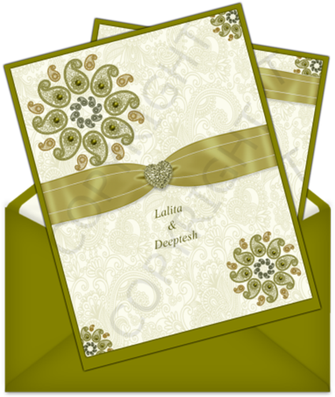 Invitation Card Png - Indian Wedding Card Design Muslim (500x580), Png Download