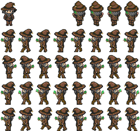 Wizard - 2d Game Sprite Wizard (480x450), Png Download
