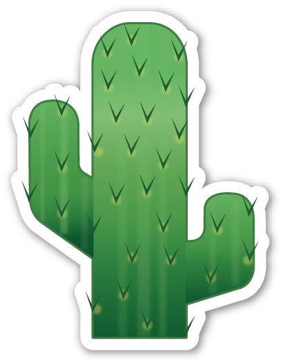 Cactus - Cactus Emoji Sticker (410x525), Png Download
