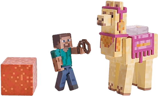 Minecraft Steve With Llama Figure (600x600), Png Download