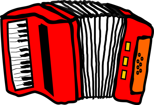 Piano Accordion Musical Instruments Diatonic Button - Cartoon Accordion (497x340), Png Download