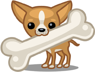 Jpg Black And White Library Chihuahua Hdq Cover For - Dog With Bone Png Cartoon (400x400), Png Download