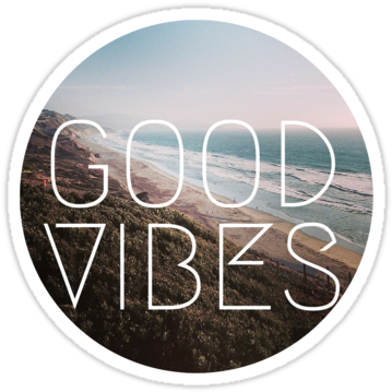 Good Vibes Cool Beach Tumblr Hipster Lyrics Summer - Beach Tumblr Stickers (375x360), Png Download