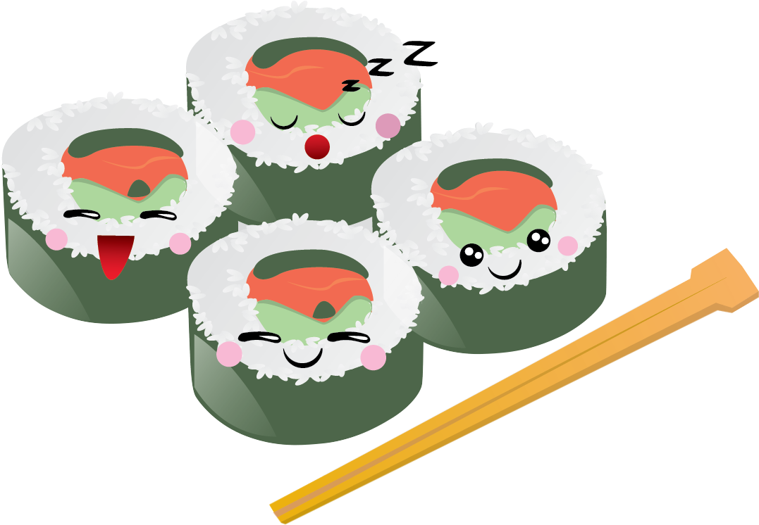 Sushi Free To Use Clipart - Sushi Cartoon No Background (1189x745), Png Download