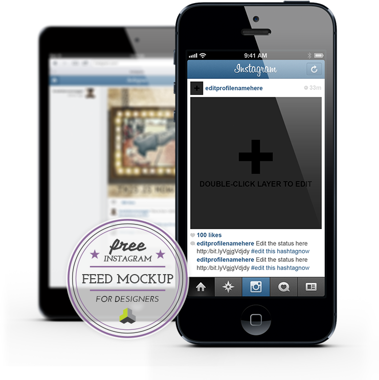 Instagram Feed Mockup Instagram Mockup, Instagram Feed, - Instagram Mockup Design Iphone (770x770), Png Download