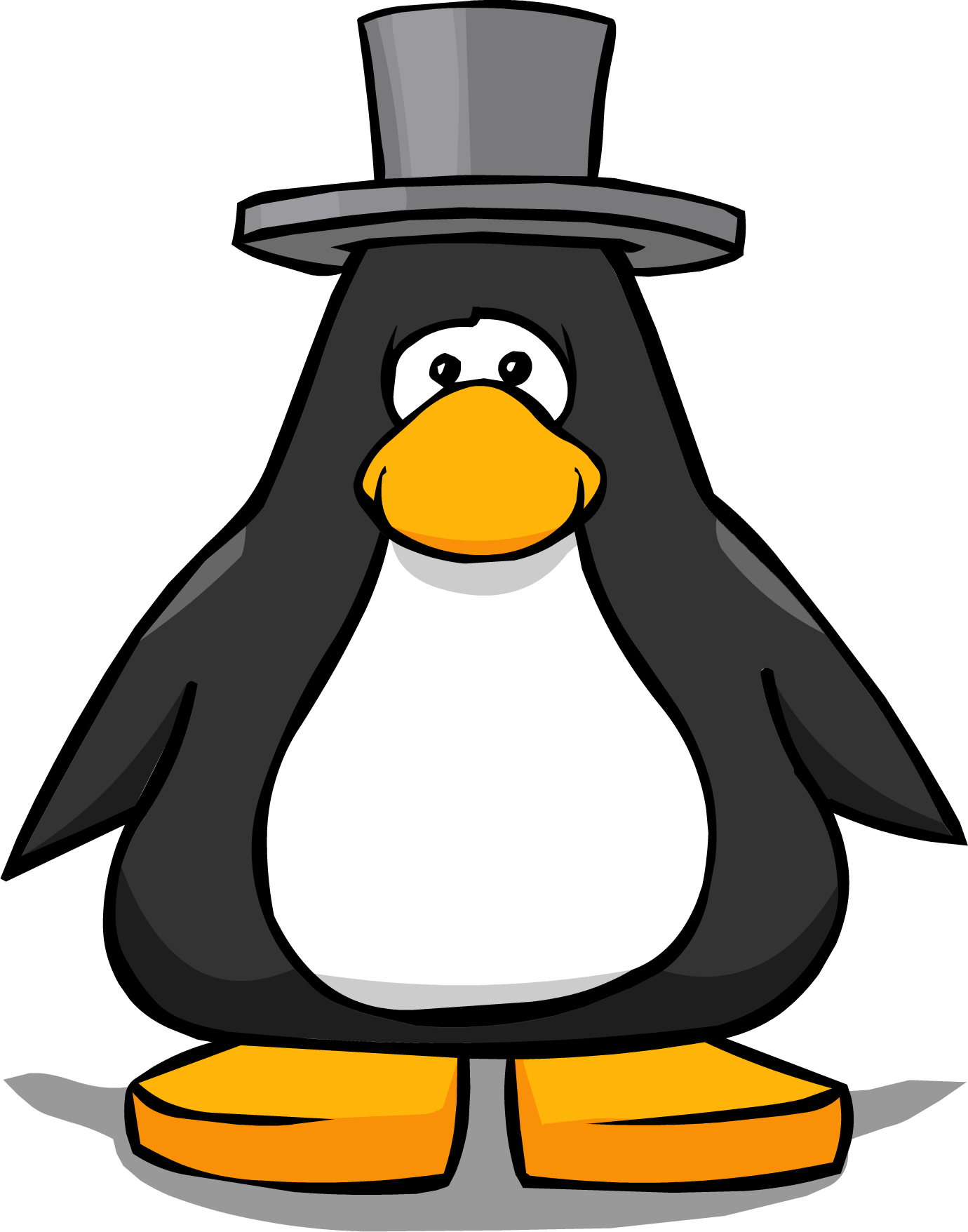 Grey Top Hat Pc - Penguin With Top Hat (1380x1756), Png Download