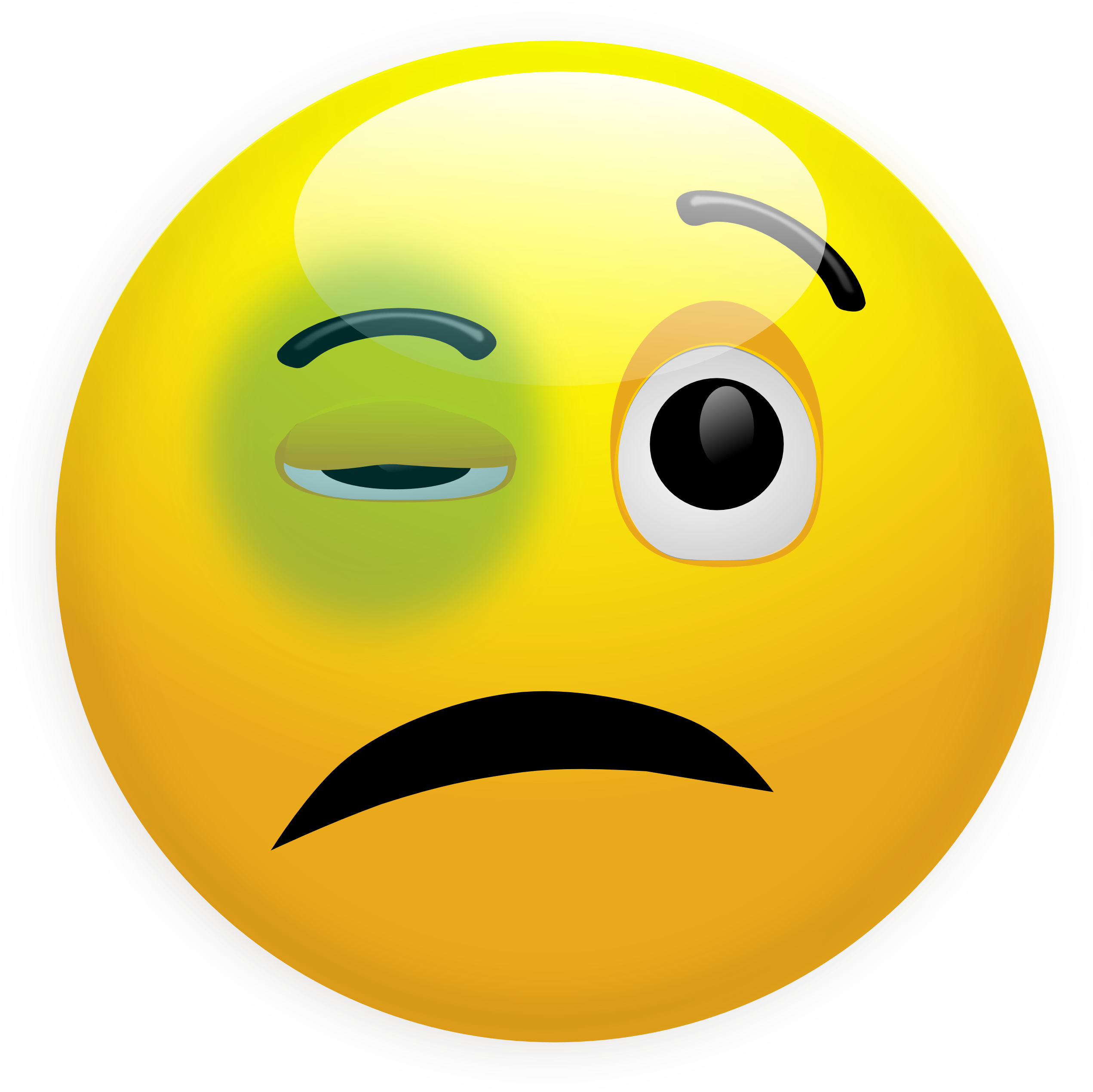 Free Smiley Face With Black Eye - Black Eye Clip Art (2558x2560), Png Download