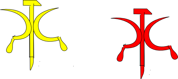 Sickle Hammer Sickle Clip Art - Hammer And Sickle 4 (600x268), Png Download