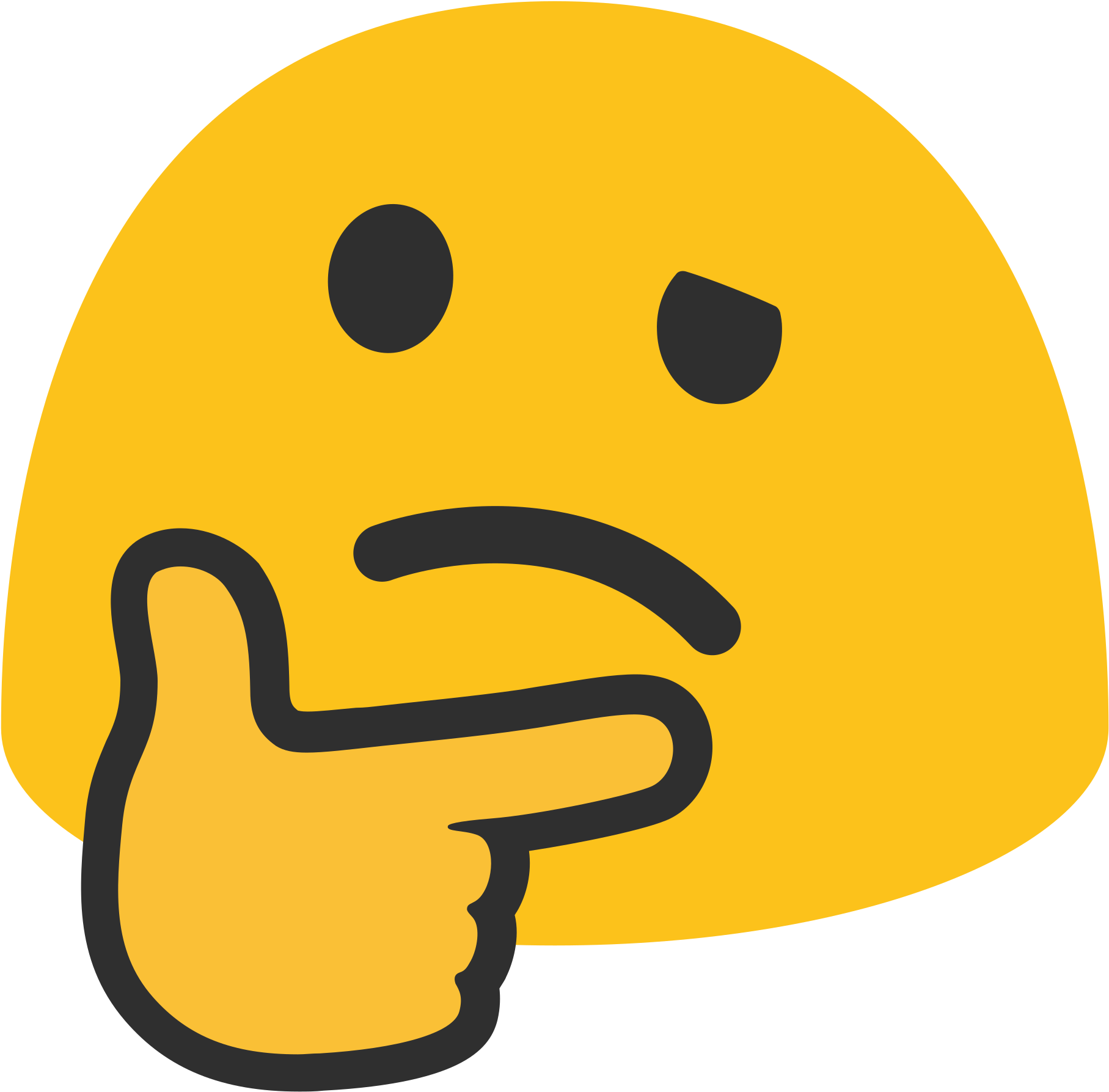 Post - Google Hangouts Thinking Emoji (1200x1200), Png Download