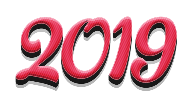 2019 Stylist Pink Text Effects, 2019, New Year, Text - Graphic Design (360x360), Png Download