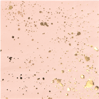 Blush Splash Cocktail Paper Napkins - Gold Splash Cocktail Napkins - Small (600x600), Png Download