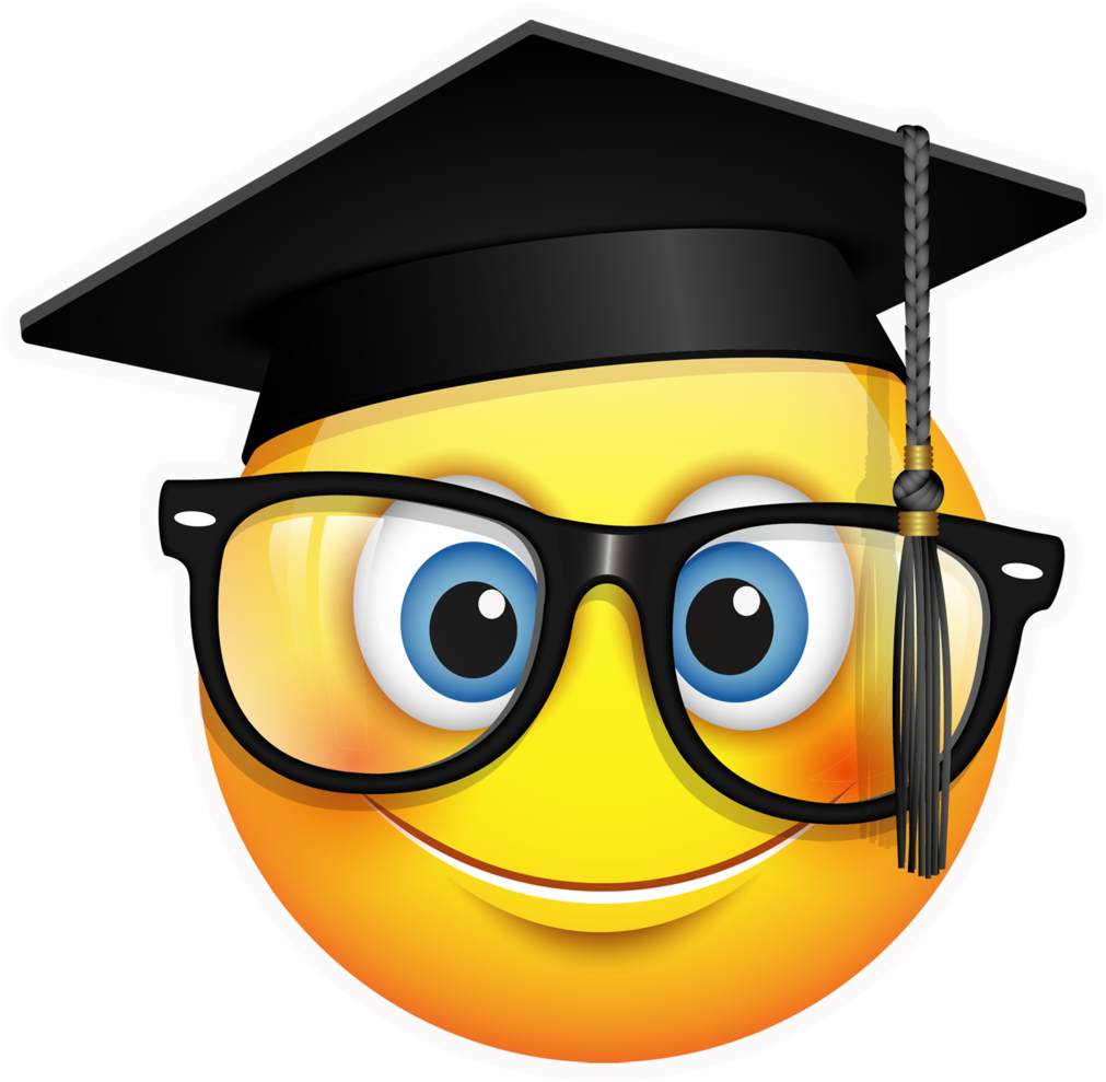 Emoji Graduation Png - Emoji Con Gorro De Egresados (1024x1024), Png Download