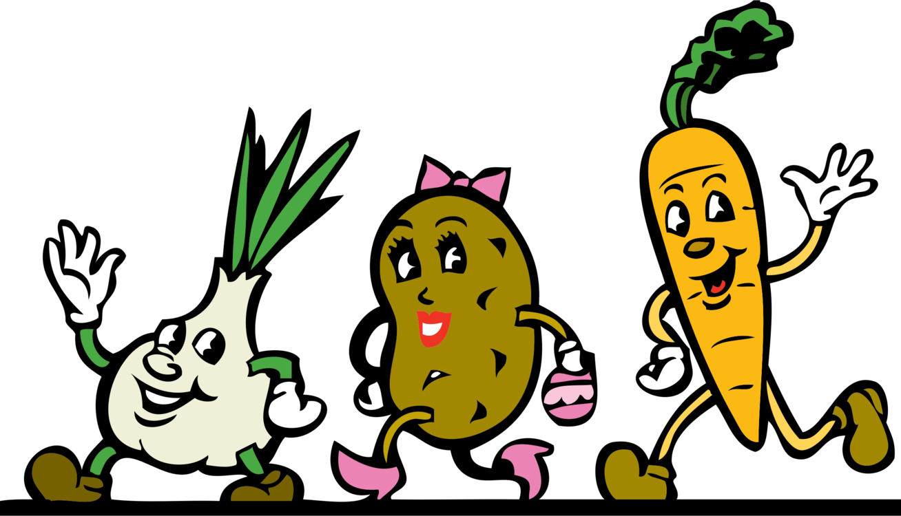 Vegetables Cartoon Root Vegetables Running - Dancing Food Clipart (593x340), Png Download