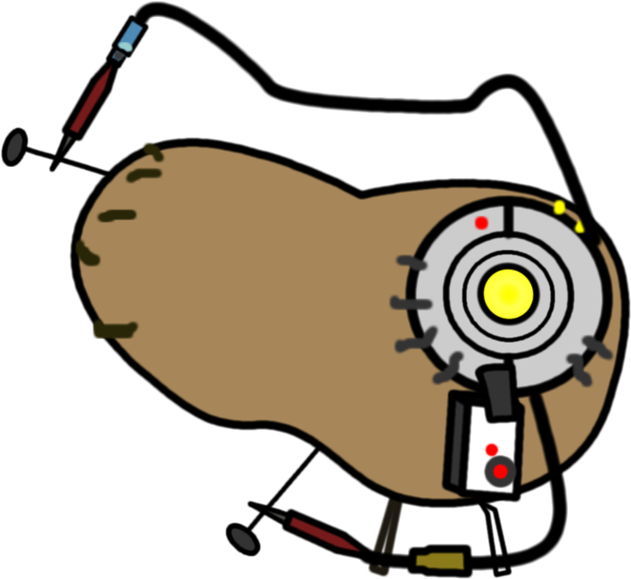 Glados Potato Png - Portal 2 Potato Glados Drawing (900x720), Png Download
