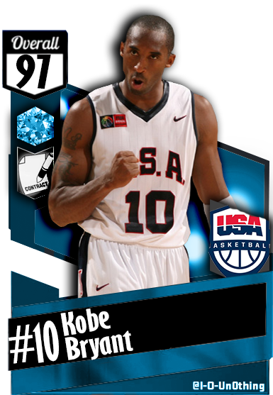 Kobe Bryant Team Usa 2k17 Card - Kobe Bryant Usa Card (385x557), Png Download