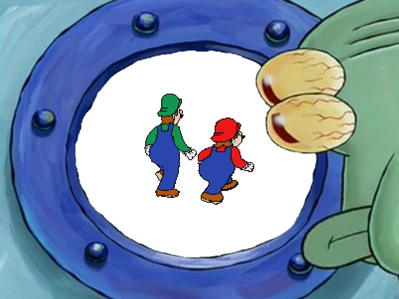 View Samegoogleiqdbsaucenao Hotel Squidward , - Squidward Looking Out Window (805x603), Png Download