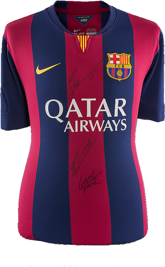 Maillot Domicile Fc Barcelone 2014-15 Dédicacé Par - Signed Lionel Messi Jersey - Leo Home Shirt Icons (870x890), Png Download