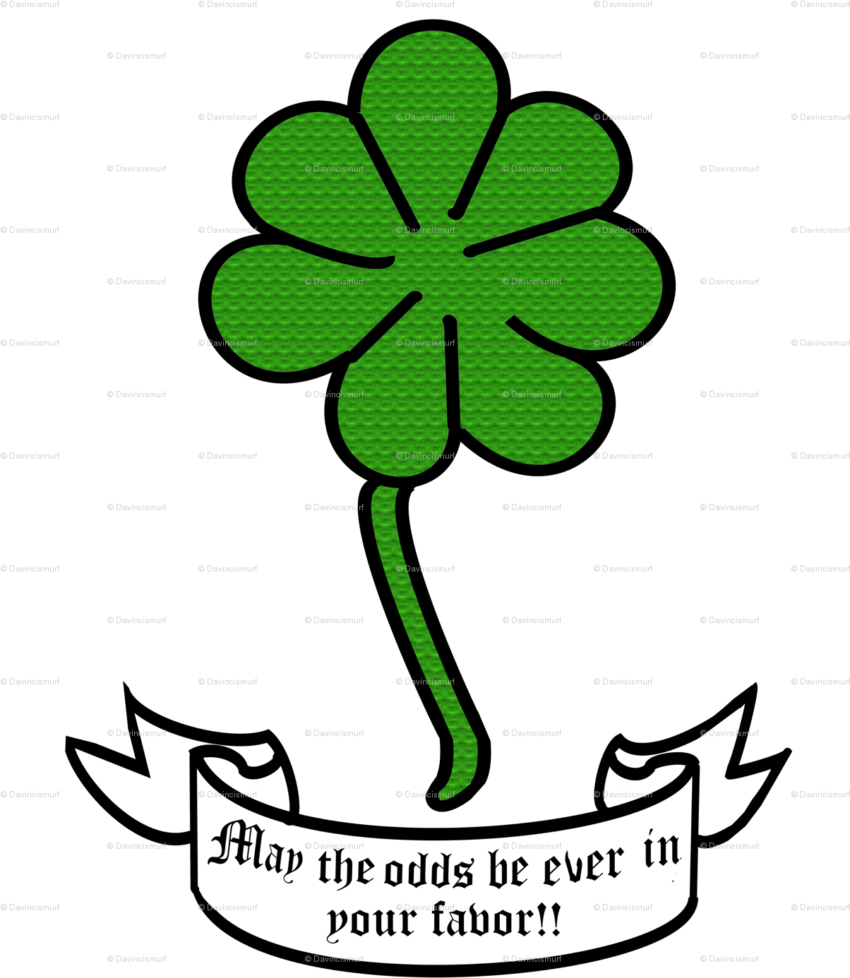 7 Leaf Clover - May Fortune Be Ever Throw Blanket (1286x1444), Png Download