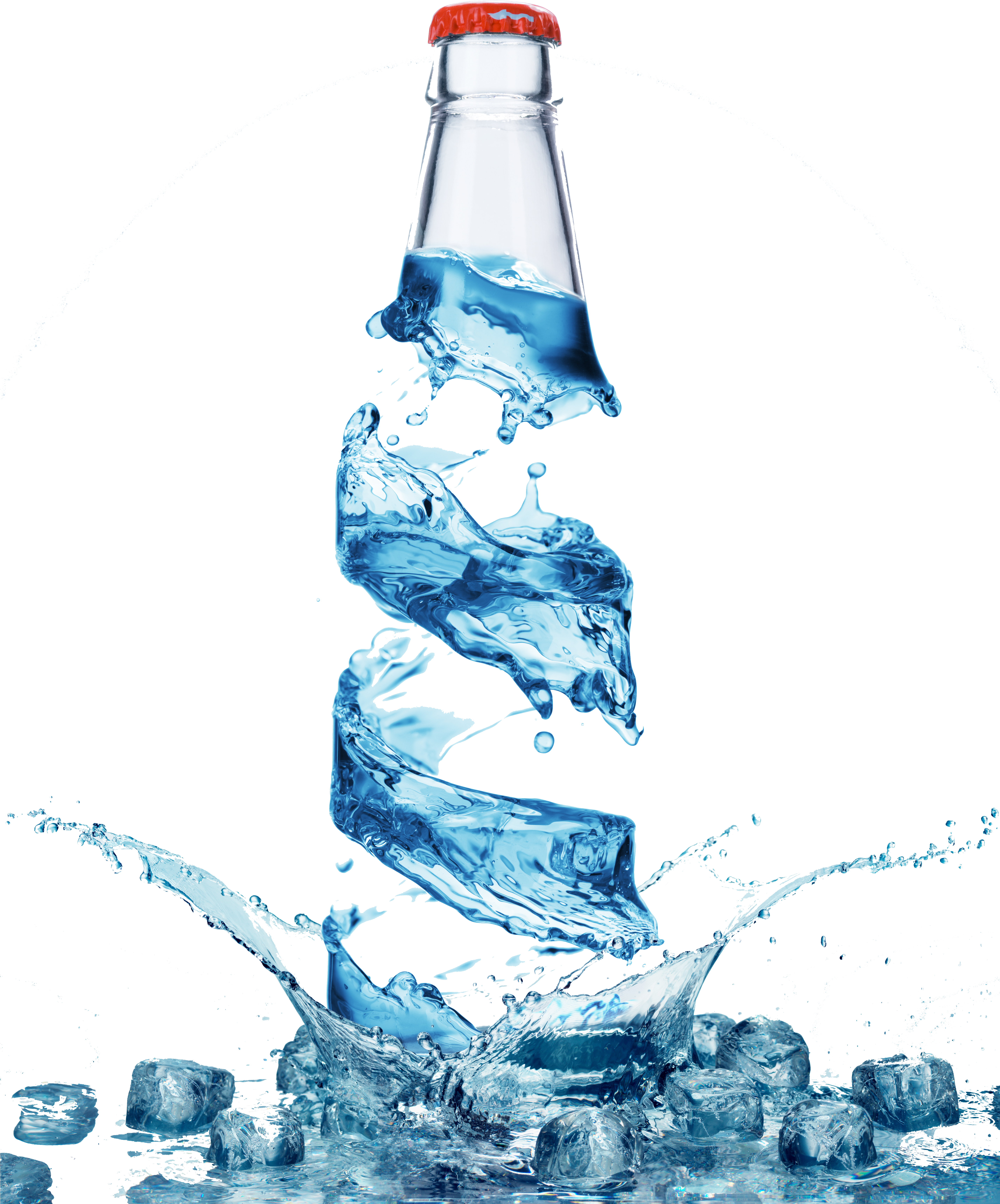 Clip Art Transparent Download Bottled Water Splash (5714x7677), Png Download