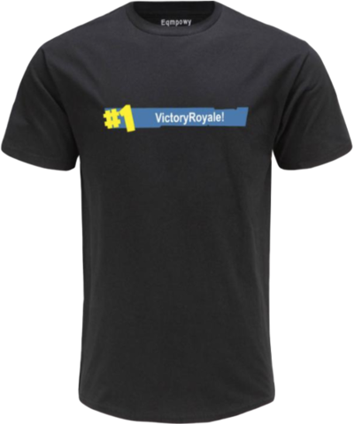 Black Fortnite Victory Royale T-shirt - T-shirt (400x480), Png Download