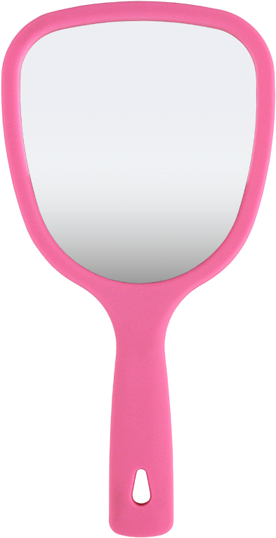 Soft Touch 3 View Hand Held Mirror, 1x,3x,5x - Pink Hand Mirror (611x817), Png Download